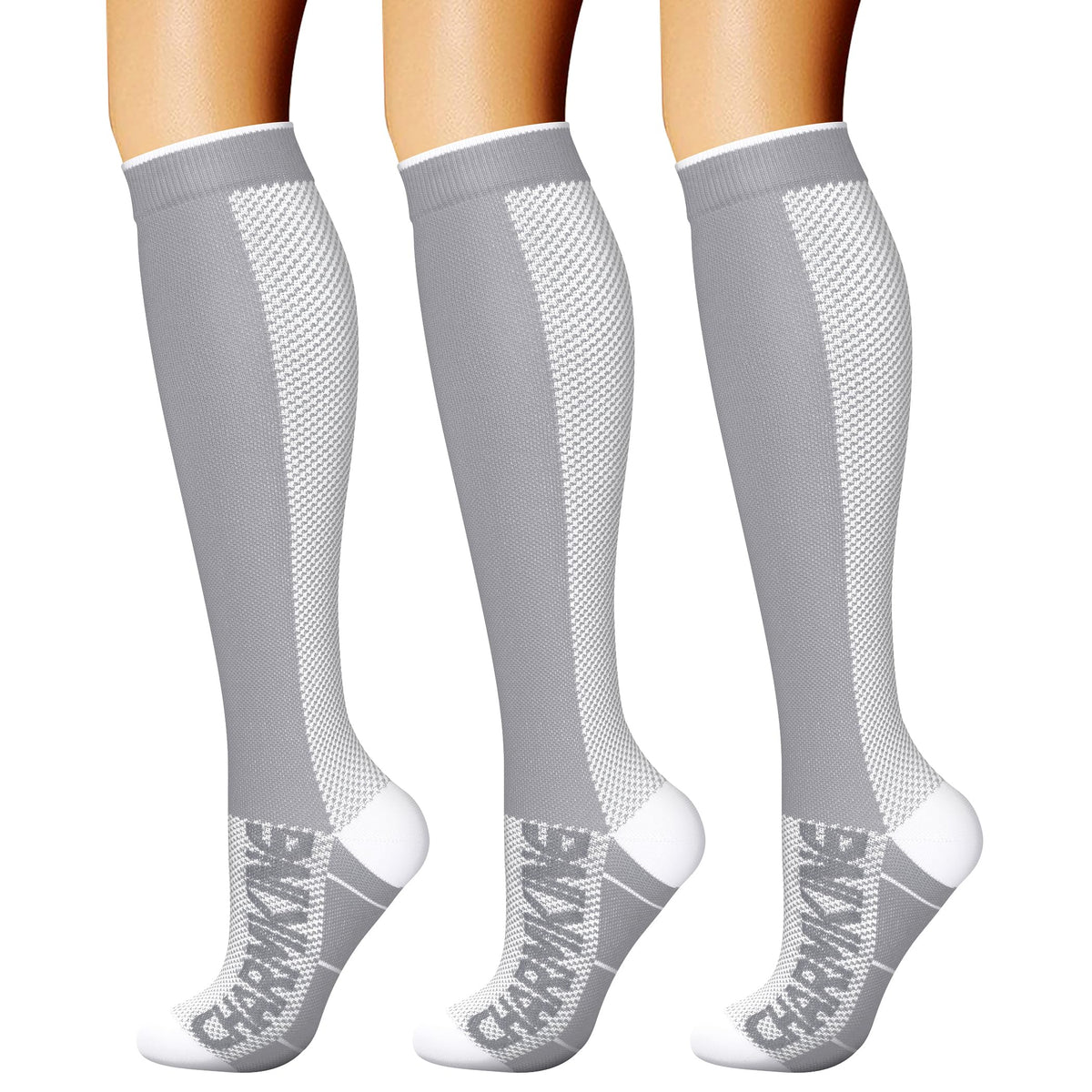 CHARMKING Compression Socks for Women & Men Circulation (3 Pairs) 15-20 mmHg is Best Support for Athletic Running Cycling Jansha Store