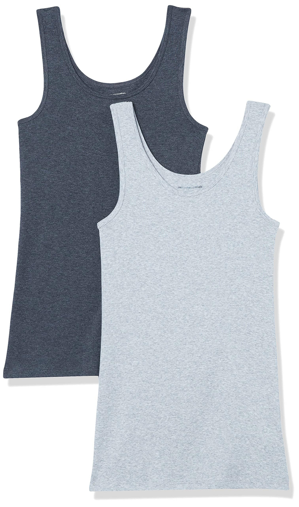 Amazon Essentials Women's Slim-Fit Ribbed Scoop Neck Tank Tops, Pack of 2 Jansha Store