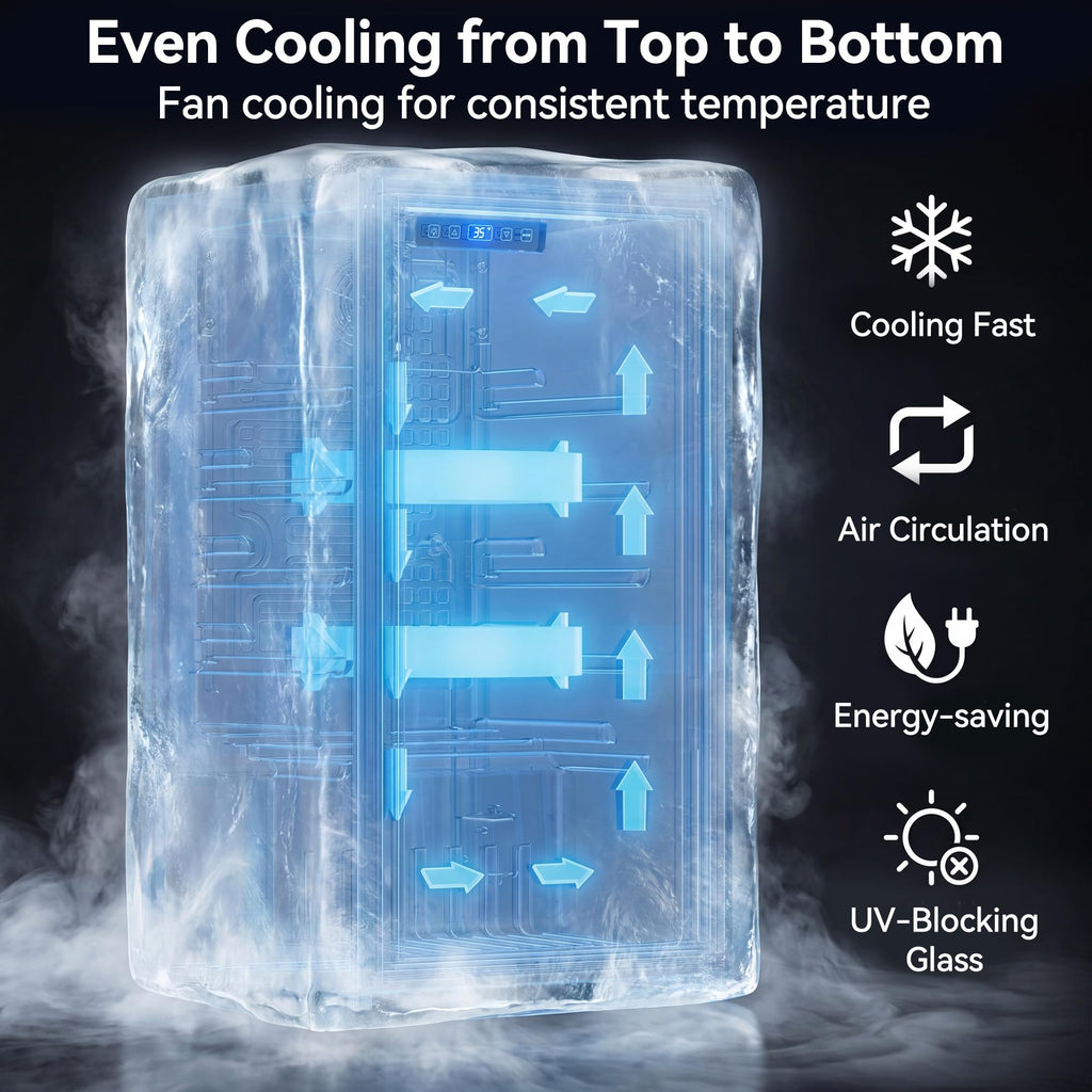 3.2 Cuft Beverage Fridge, 130 Can Mini Fridge With Glass Door, Black Jansha Store