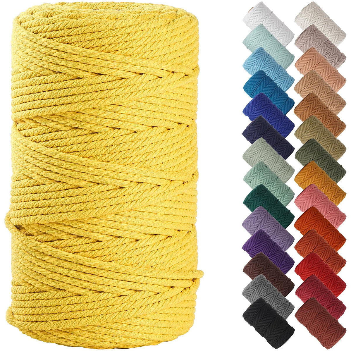 NOANTA Baby Blue Macrame Cord 3mm x 109yards, Cotton Rope Macrame Yarn Jansha Store