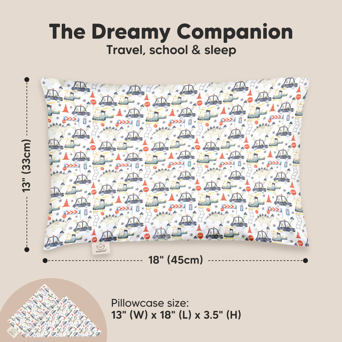 Toddler Pillow with Pillowcase, 13x18 My Little Dreamy Pillow (Flora Vale) Jansha Store