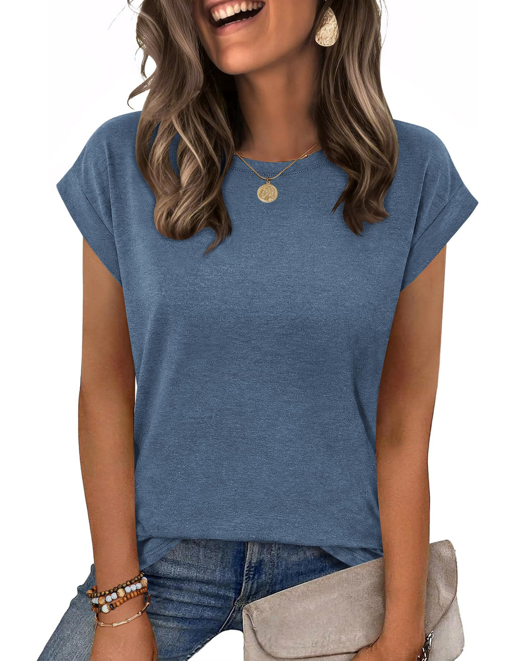 Zeagoo Womens Tops Summer Casual Cap Sleeve Tshirts Shirts Business Blouses Jansha Store