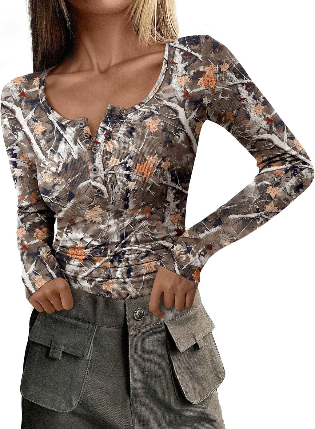 PRETTYGARDEN Women's Fall Long Sleeve Henley T Shirts Jansha Store