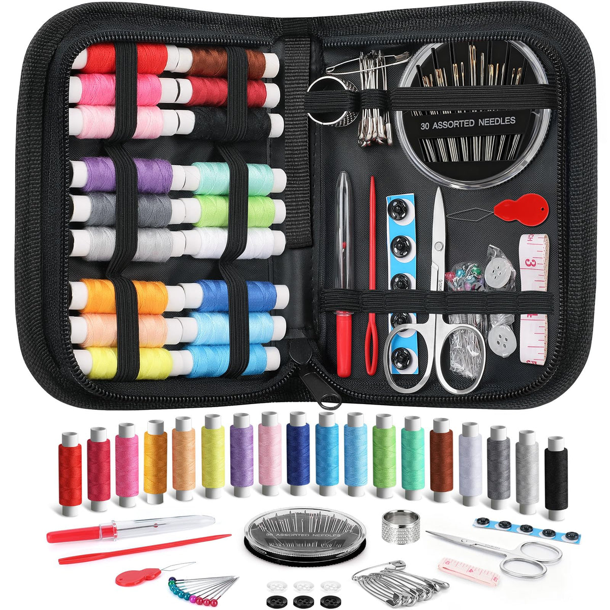 Coquimbo Sewing Kit Gifts for Adults Teen Grils Women Mom Grandma, Portable Sewing Supplies Contains Tape Measure, Scissors, Thimble, Thread, Sewing Needles (Beige, M) Jansha Store