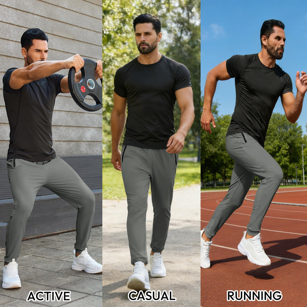 Mens Sweatpants with Zipper Pockets Lightweight Athletic Joggers for Workout Running Gym Track Casual Wear Jansha Store