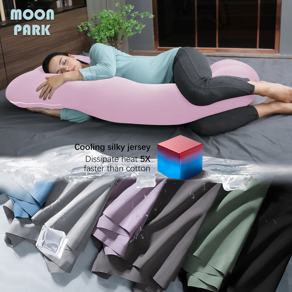 MOON PARK Pregnancy Pillows for Sleeping - U Shaped Full Body Maternity Pillow with Removable Cover - Support for Back, Legs, Belly, HIPS - 65 Inch - Purple Jansha Store
