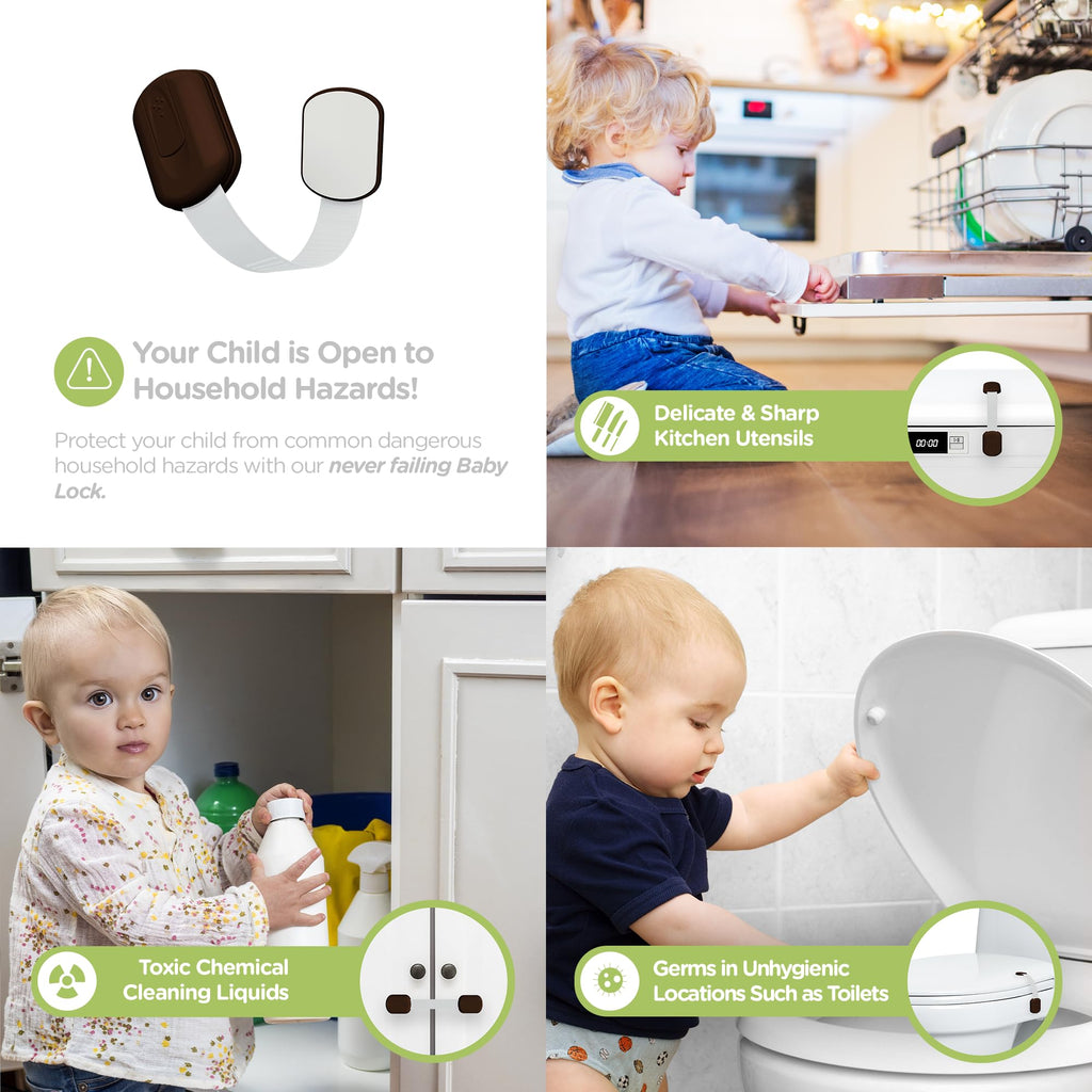 SKYLA HOMES Cabinet Strap Locks for Baby Proofing, 2 Pack, Gray Jansha Store