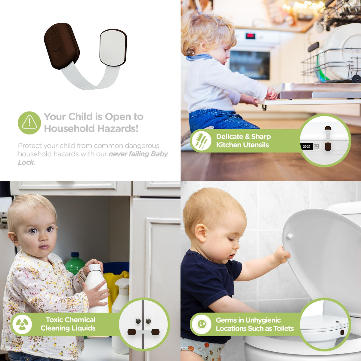 SKYLA HOMES Cabinet Strap Locks for Baby Proofing, 2 Pack, Gray Jansha Store