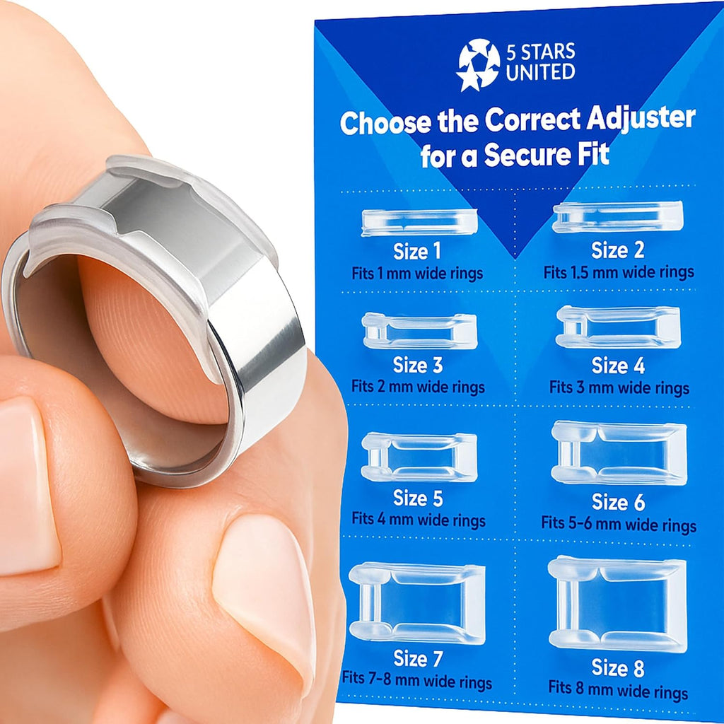 Ring Sizers for Loose Rings – Clip Ring Adjusters in 8 Sizes, Fits Flat Bands Up to 8 mm, Invisible Ring Guards for Women & Men Jansha Store