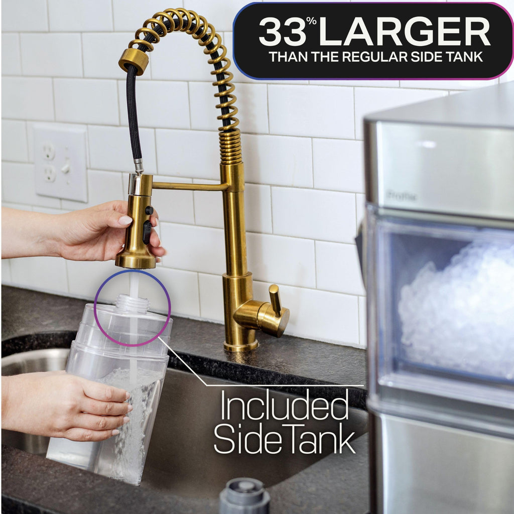 GE Profile Opal Ultra, Countertop Nugget Ice Maker, 1 Gal XL Side Tank, *Amazon Exclusive*, 38 lbs/Day, Pebble Pellet Crushed Ice Machine, WiFi Stainless Steel Jansha Store