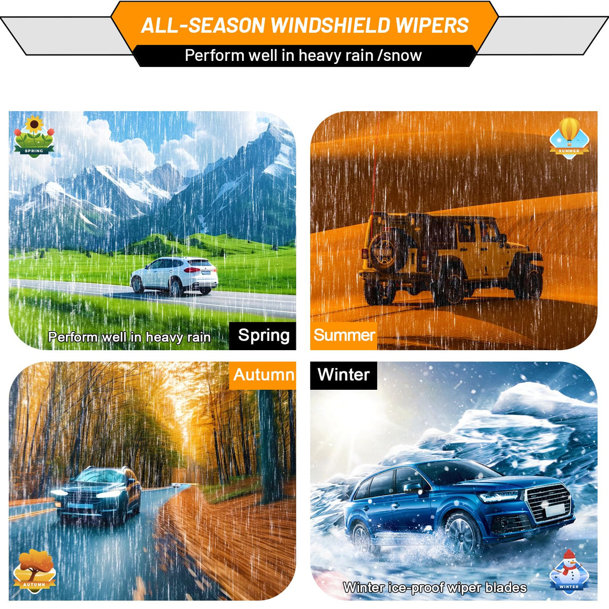 AUTOBOO Windshield Wiper Blade Replacement for Toyota RAV4 Mazda 5 Jansha Store