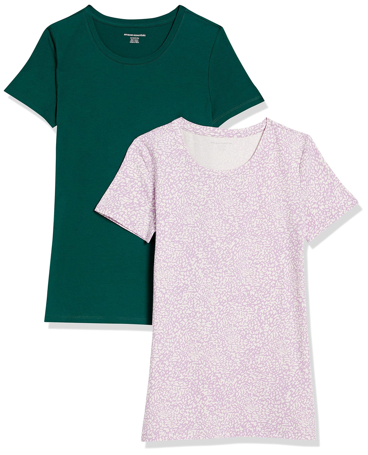 Amazon Essentials Women's Regular-Fit Short-Sleeve T-Shirt (V-Neck or Crewneck), Cotton Modal Blend, Pack of 2 Jansha Store