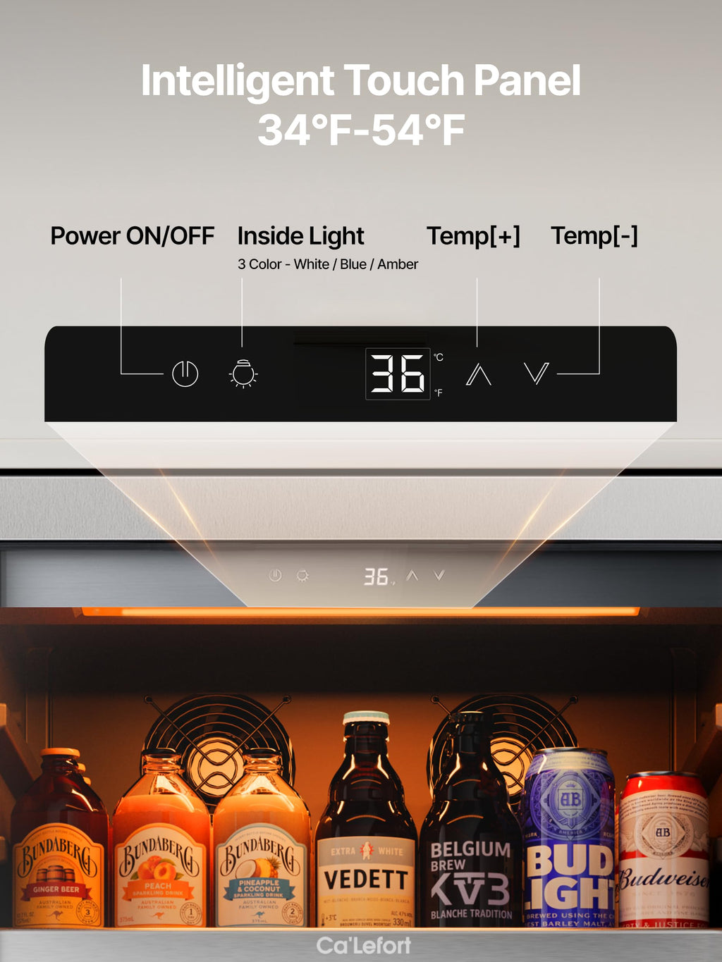 Ca'Lefort 24'' Beverage Refrigerator, 180 Can Beverage Fridge Under Counter Jansha Store