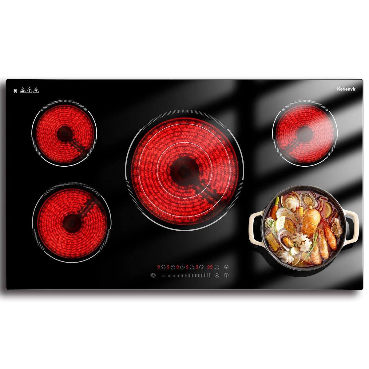 2 Burner Electric Cooktop 110V, 2000W, 24" Countertop & Built-in Jansha Store