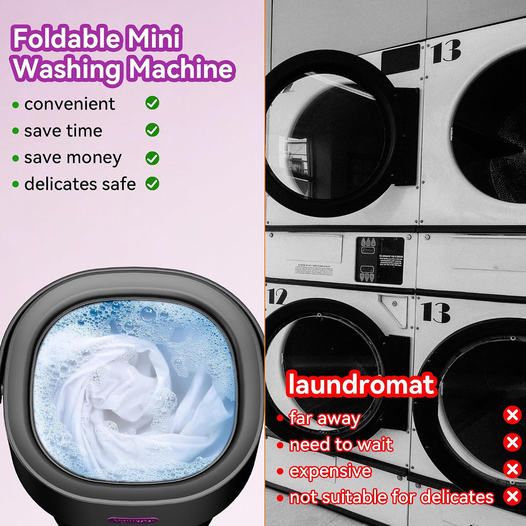 JUJOJB Portable Washing Machine, Folding 20L Mini Washer and Spin-Dryer Jansha Store