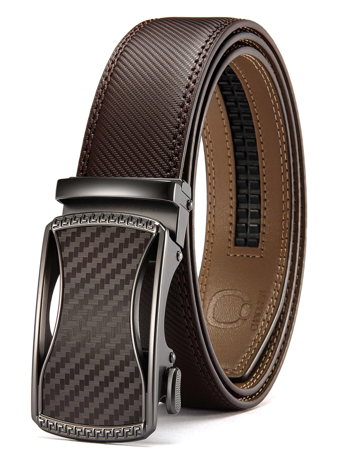 CHAOREN Men's Leather Ratchet Belt - Customizable Fit (35mm) Jansha Store