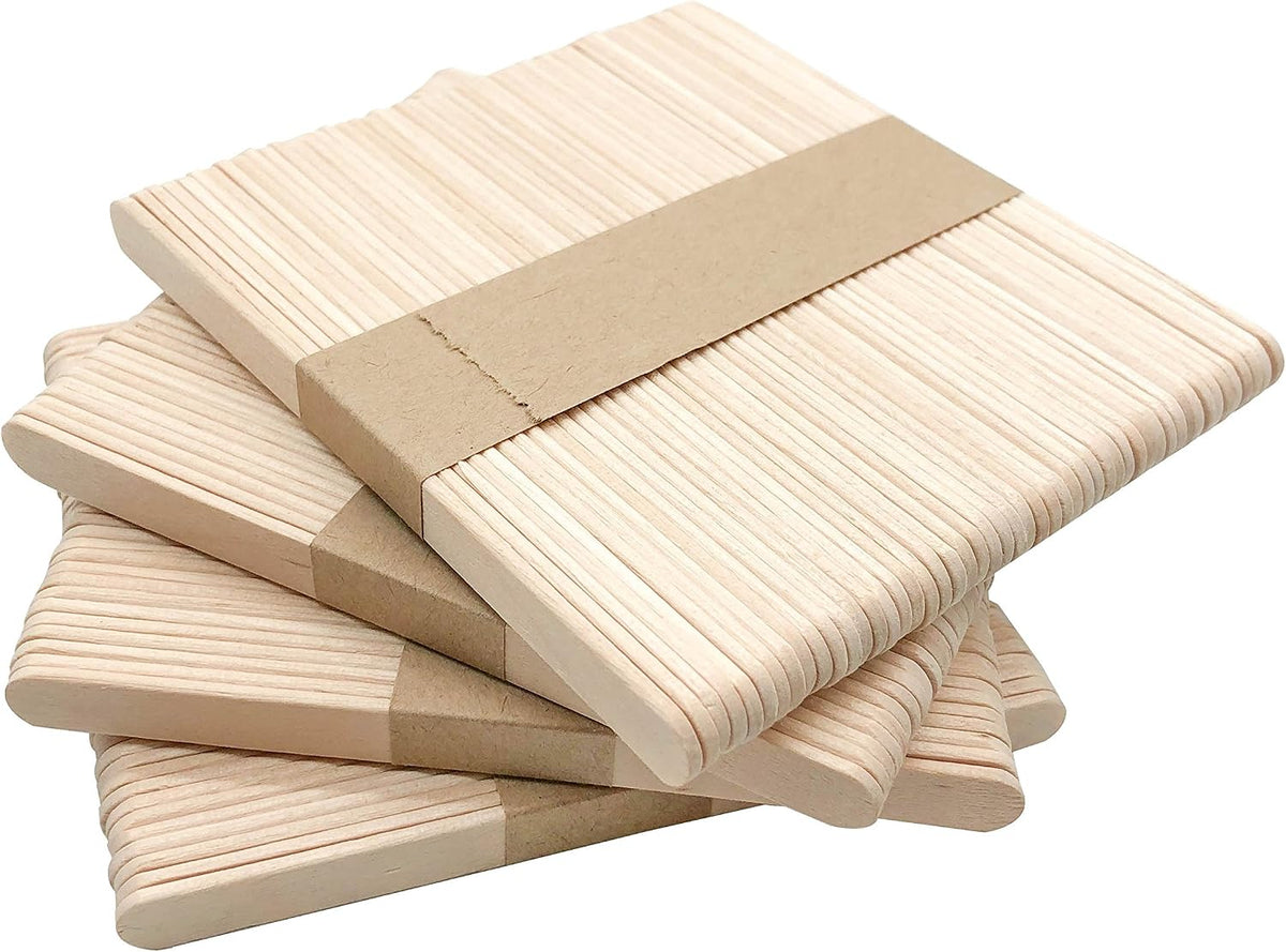 KTOJOY 200 Pcs Craft Sticks Ice Cream Sticks Natural Wood Popsicle Craft Sticks 4.5 inch Length Treat Sticks Ice Pop Sticks for DIY Crafts Jansha Store