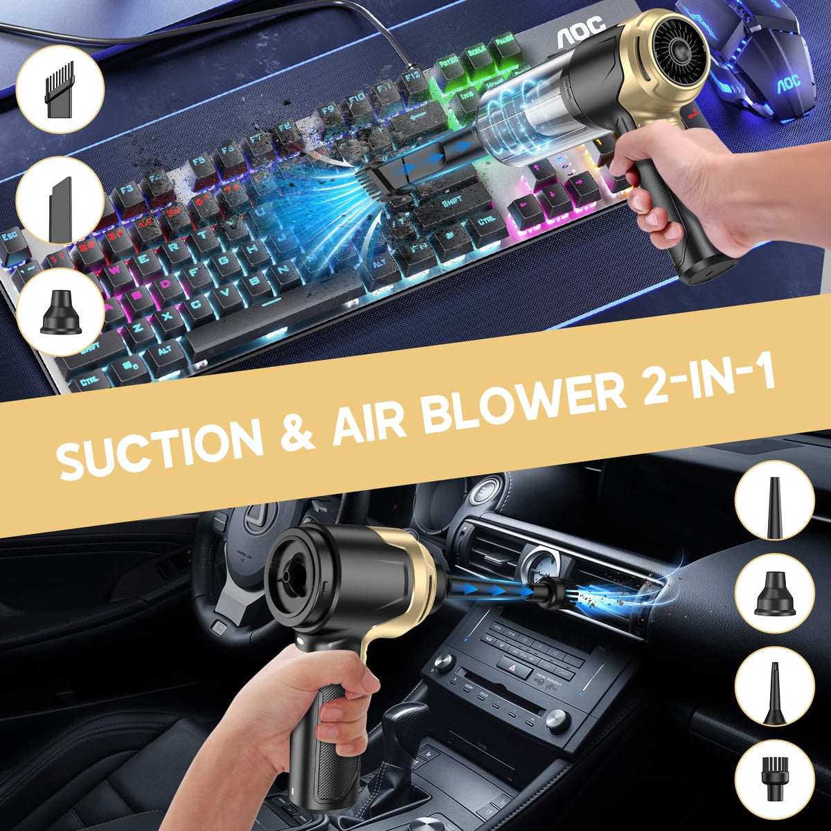 KMM Handheld Car Vacuum Cleaner, Hand Held Vacuum & Air Duster Jansha Store