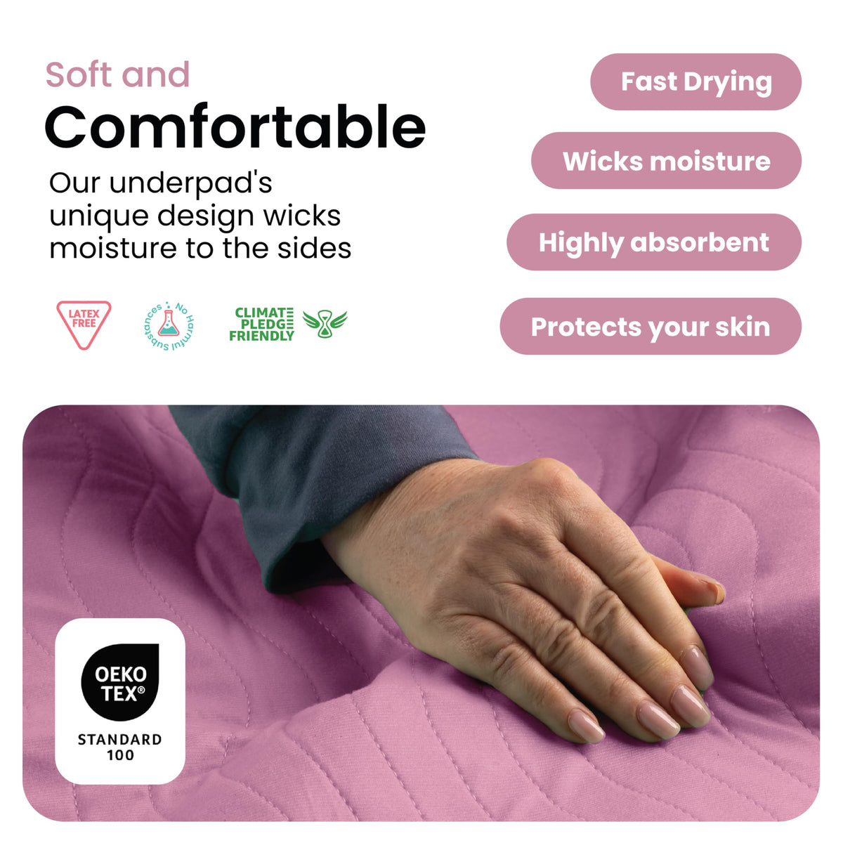 IMPROVIA® Washable Underpads, Heavy Absorbency Reusable Incontinence Pads Jansha Store