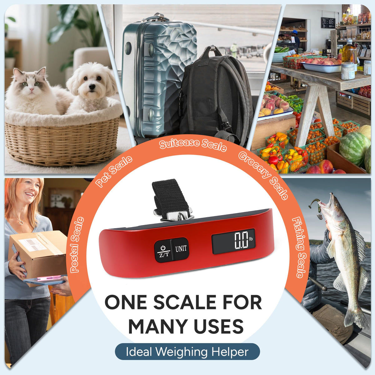 travel inspira Digital Luggage Scale – Portable Hanging Suitcase Weight Scale for Travel, 110 lb Capacity, Backlit LCD Display, Prevents Airport Overweight Fees, Battery Included Jansha Store