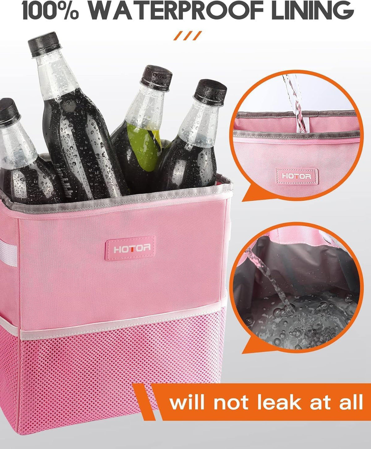 HOTOR Car Trash Can, Leakproof Car Organizer, 2-Gallon, Black Jansha Store