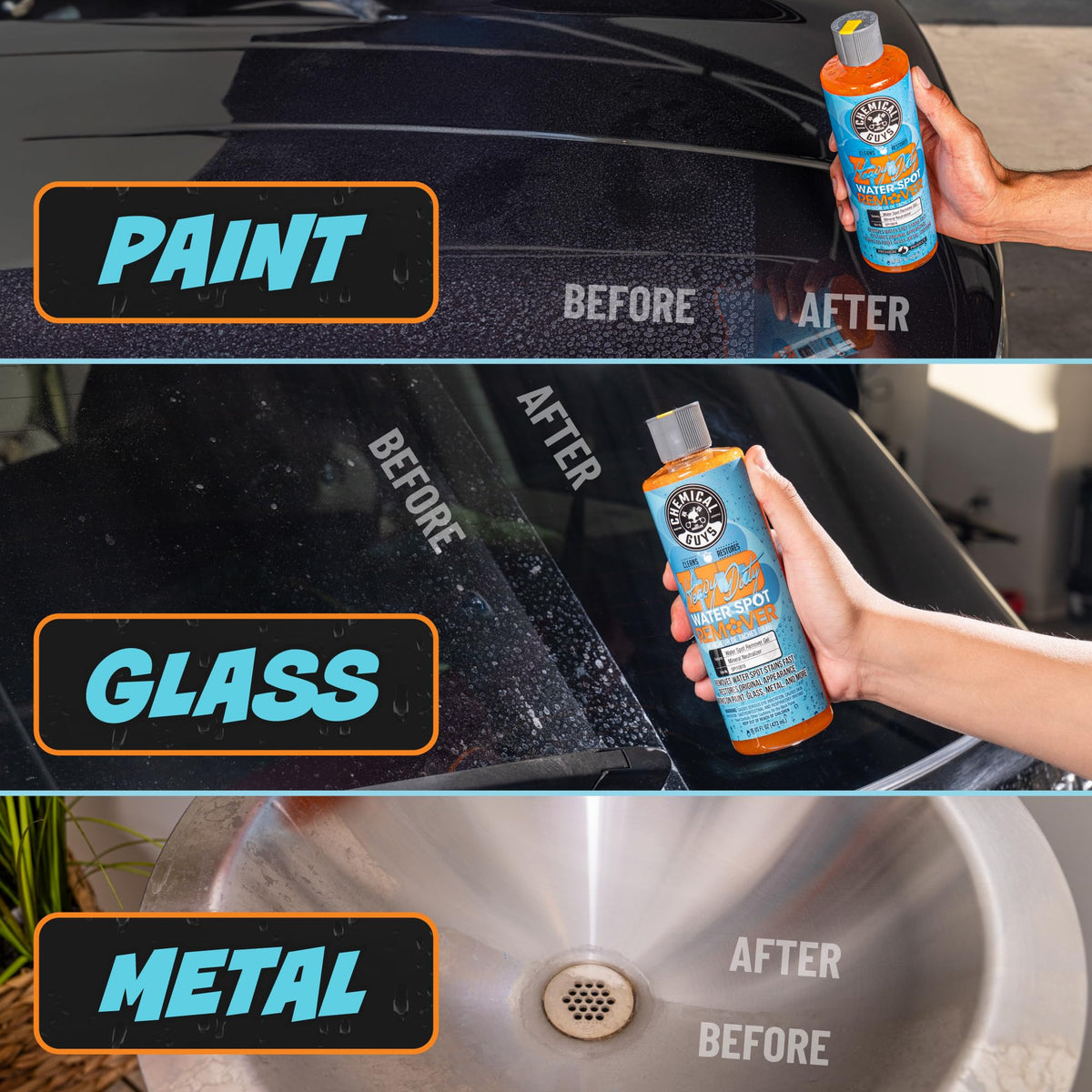 Chemical Guys, Heavy Duty Water Spot Remover Gel for Glass & Paint, 16 oz Jansha Store
