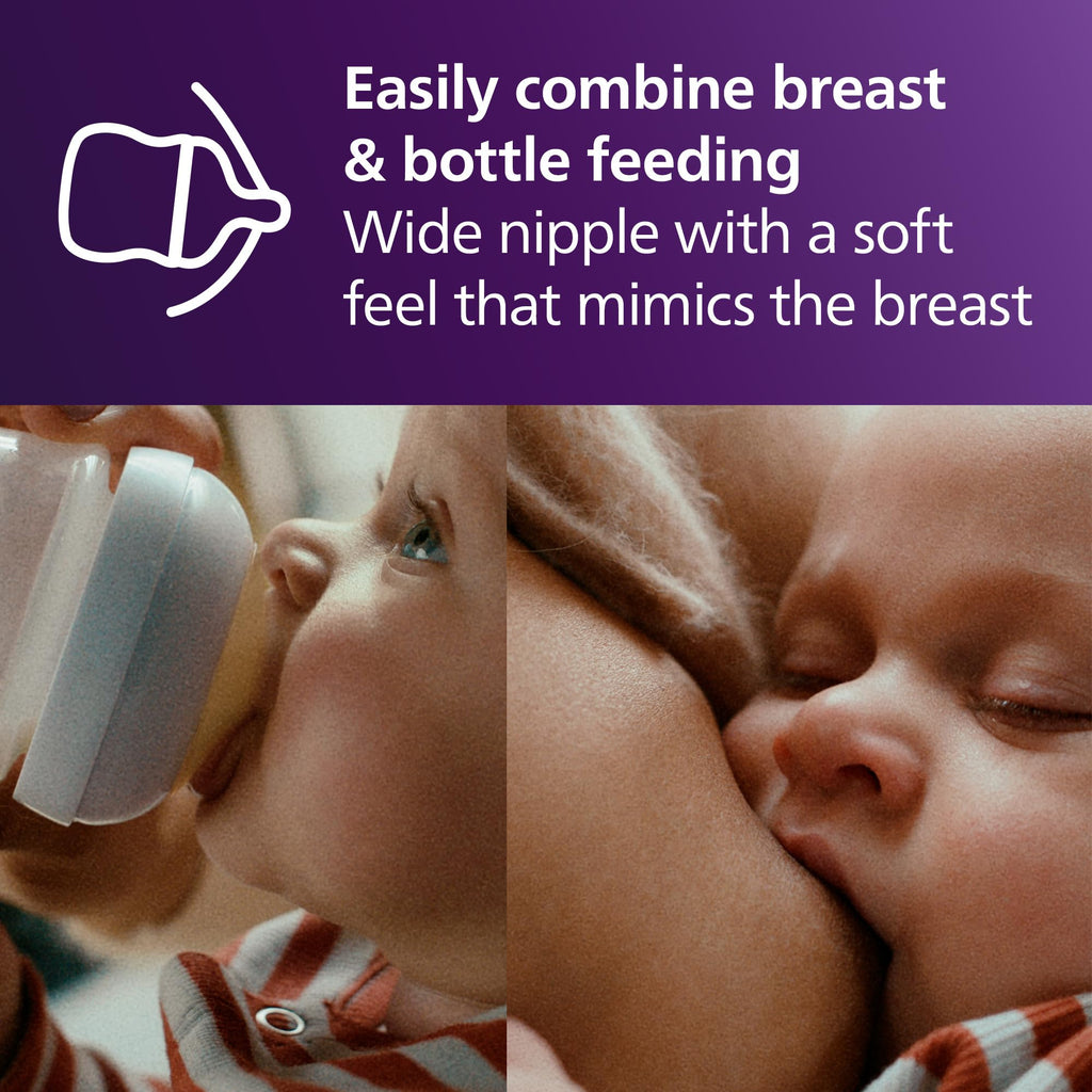Philips Avent Natural Baby Bottles, Medium Flow, 9 oz, BPA-Free, 4-Pack Jansha Store
