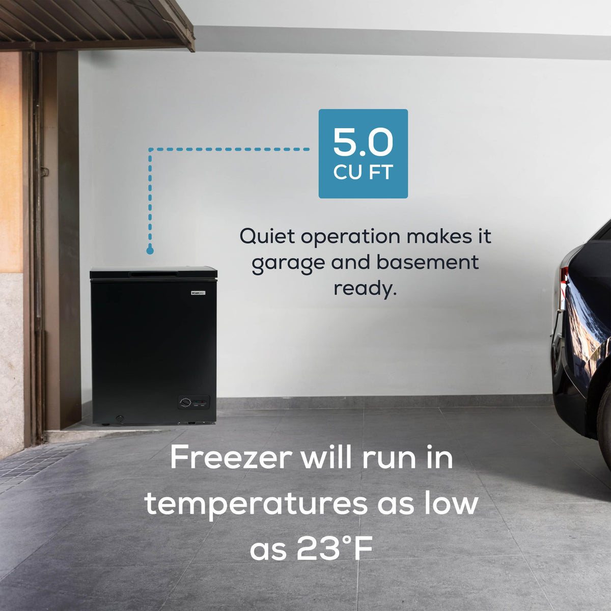 Igloo 5.0 Cu Ft Upright Deep Freezer Chest- Deep Freezer with Quick Freezing System & Adjustable Thermostat - Low Noise Freezer with Removable Basket & LED Lights for Homes, Garages & Basements- White Jansha Store