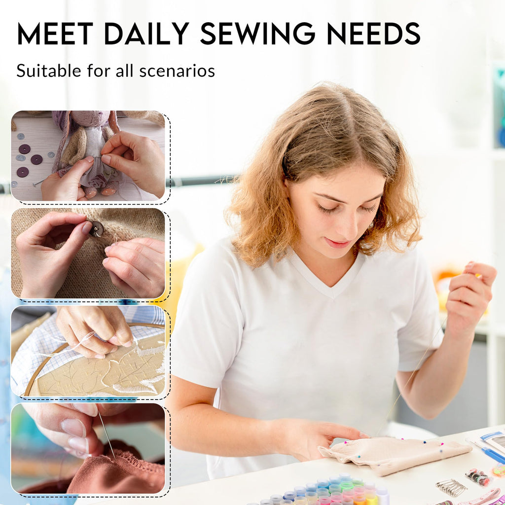 Coquimbo Sewing Kit Gifts for Adults Teen Grils Women Mom Grandma, Portable Sewing Supplies Contains Tape Measure, Scissors, Thimble, Thread, Sewing Needles (Beige, M) Jansha Store
