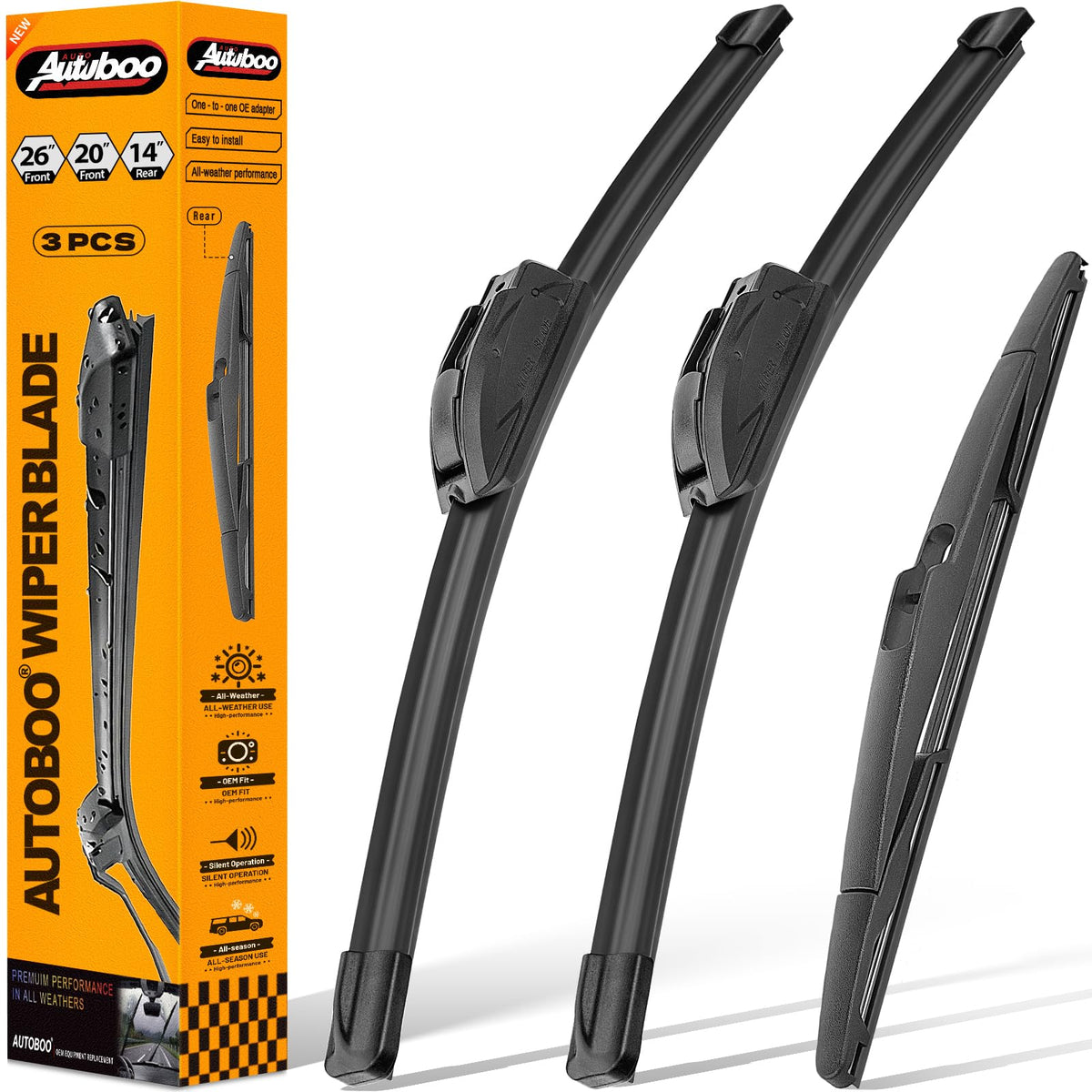 AUTOBOO Windshield Wiper Blade Replacement for Toyota RAV4 Mazda 5 Jansha Store