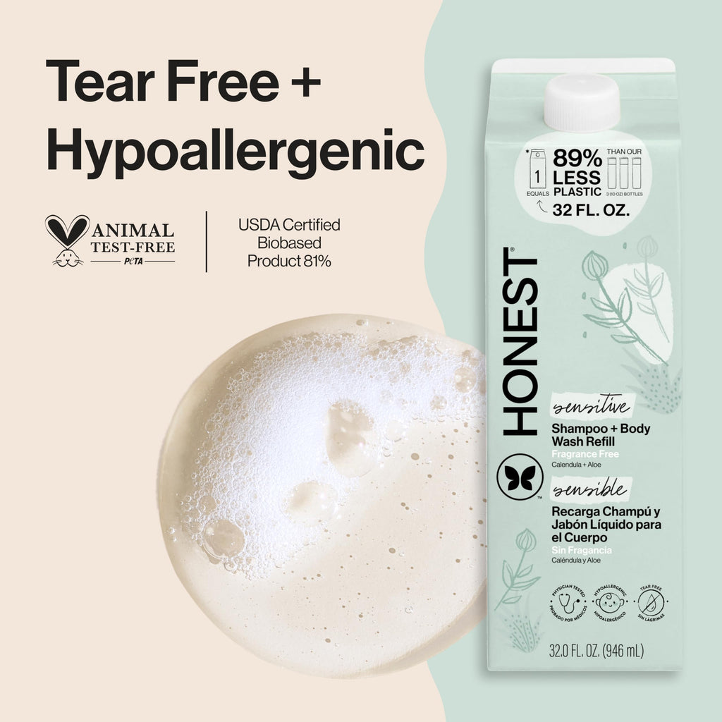 The Honest Company Shampoo & Body Wash, Tear-Free, Fragrance-Free, 10 fl oz Jansha Store