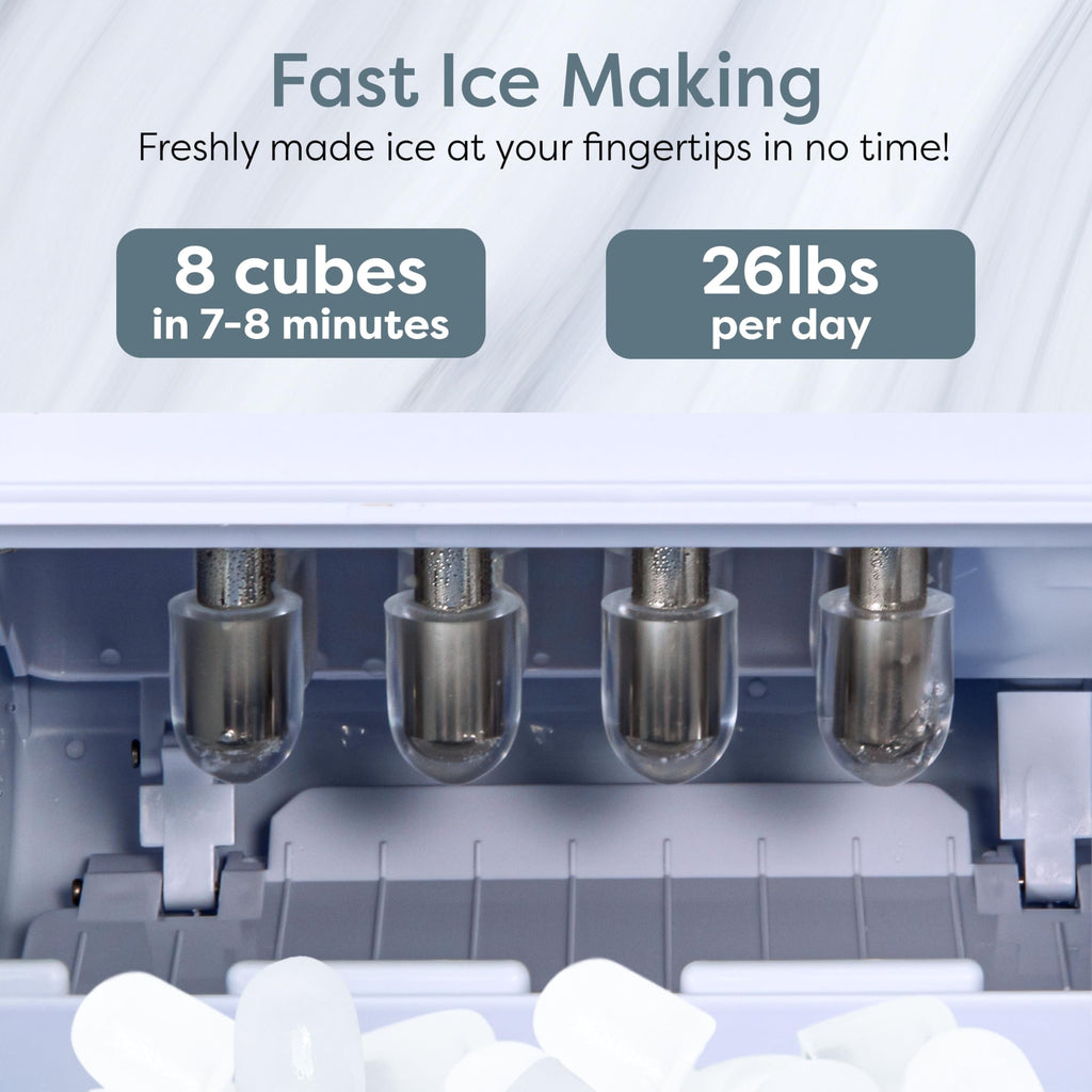 Igloo Portable Ice Maker with Scoop - Ice Maker with LED Control Panel & 1.5 Quart Water Tank - Stainless Ice Cube Maker Produces 26 Lbs. of Ice in 24 Hours with 9 Large or Small Cubes in 7 Minutes Jansha Store