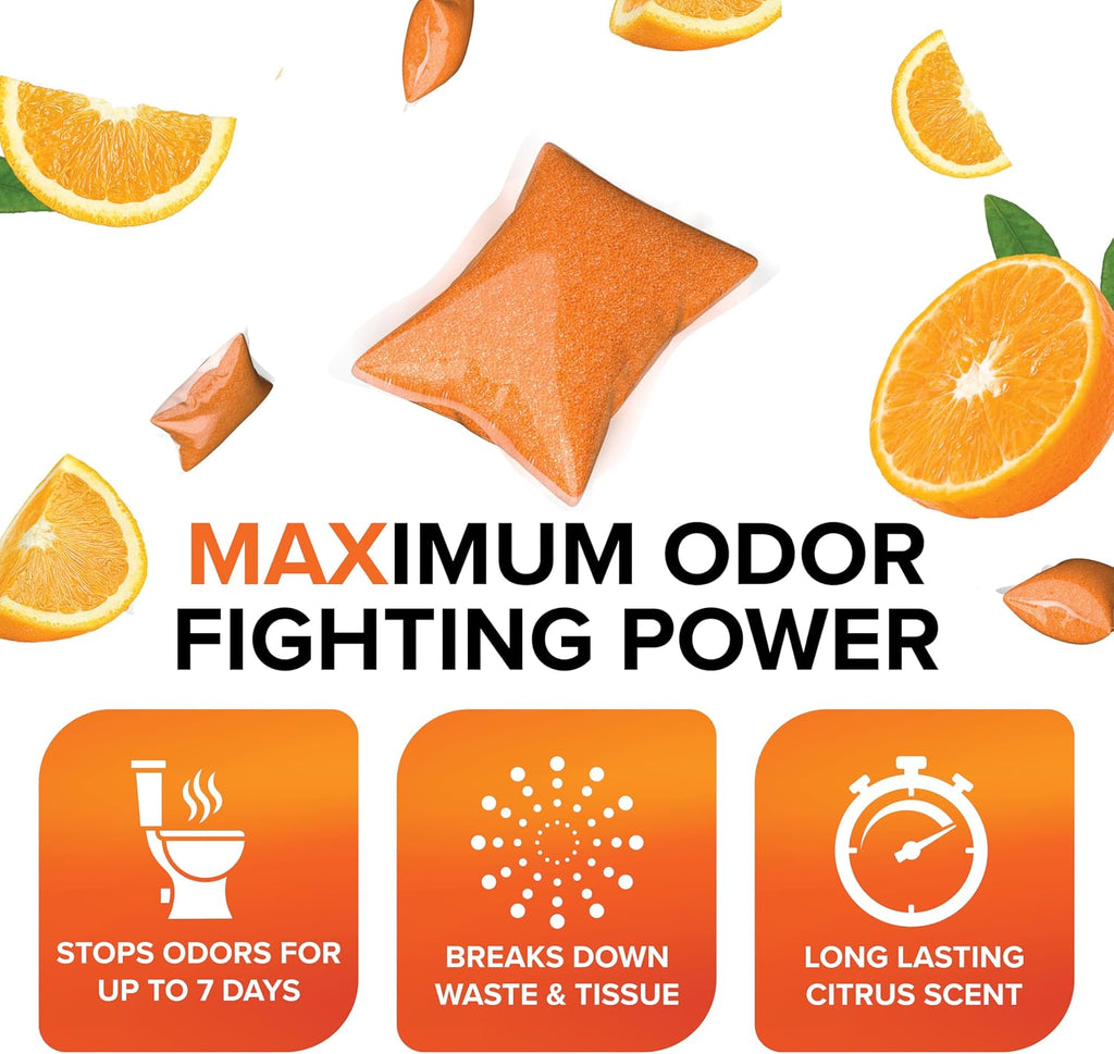 Camco TST MAX RV Toilet Treatment Drop-INs - Orange 30-pk - Made in the USA Jansha Store