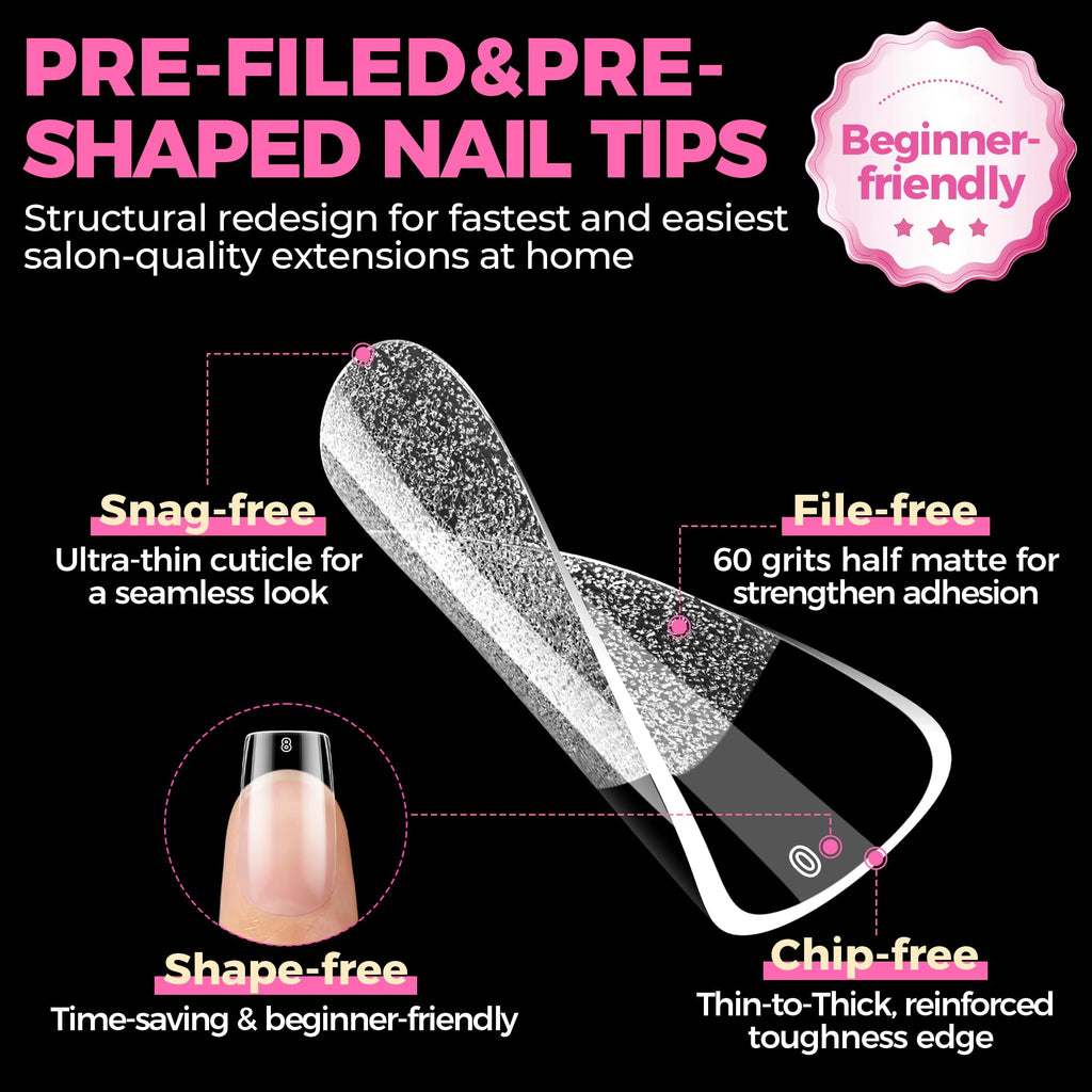 UNA GELLA Short Almond Nail Tips 504PCS Short Fake Nails Soft Press Ons Jansha Store