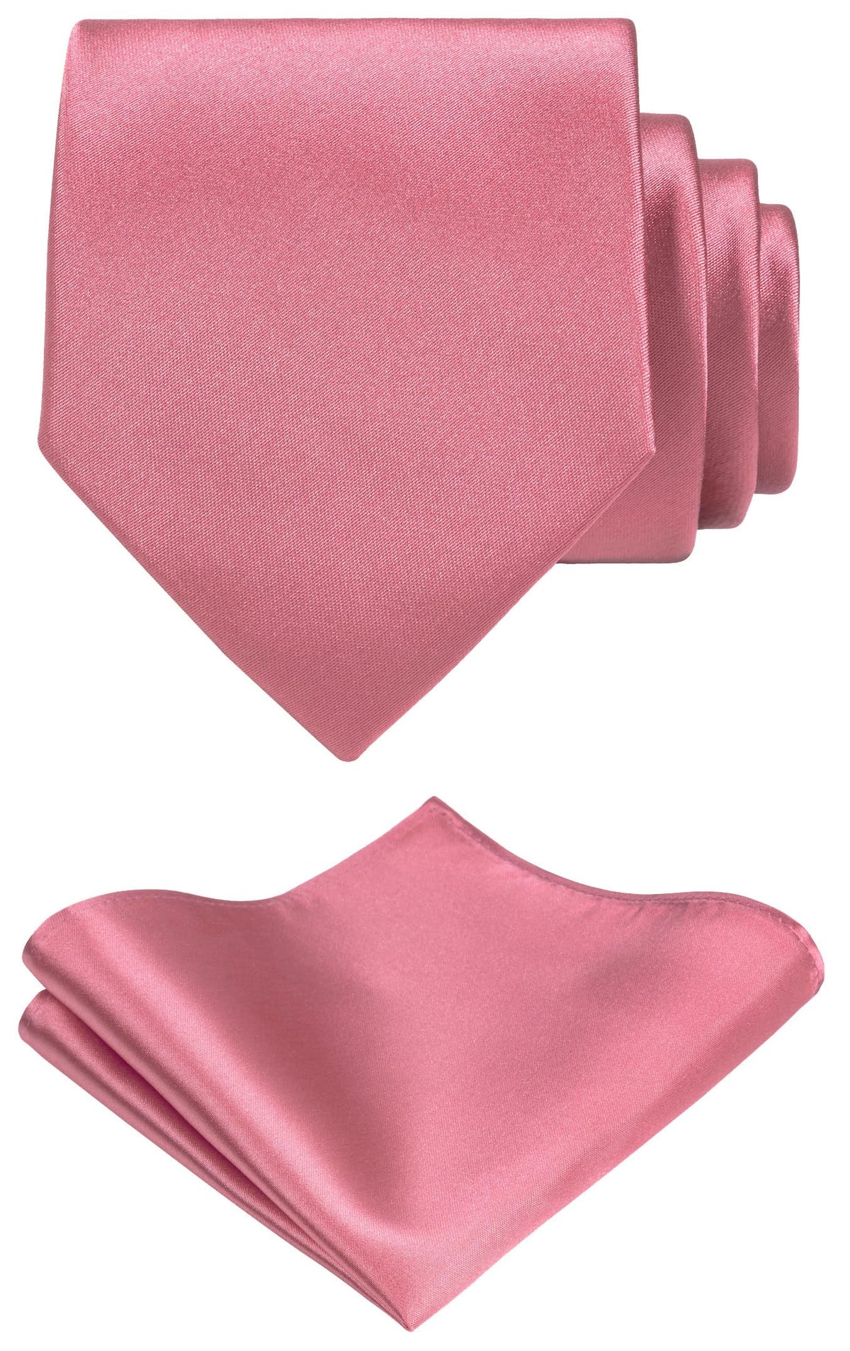TIE G Solid Satin Woven dyed Color Formal Black Necktie and Pocket Square Sets in Gift Box Jansha Store