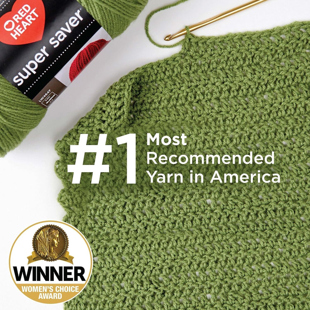 Red Heart Super Saver Yarn for Crocheting & Knitting, Medium Thyme, 3-Pack Jansha Store