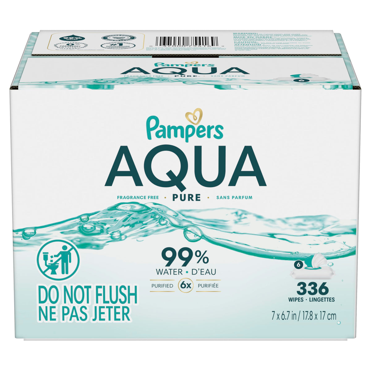 Pampers Aqua Pure Baby Wipes, Unscented, Fragrance Free, 99% Water, Water Based, Multi-Use, 672 Wipes Total (12X Flip-Top Packs) Jansha Store