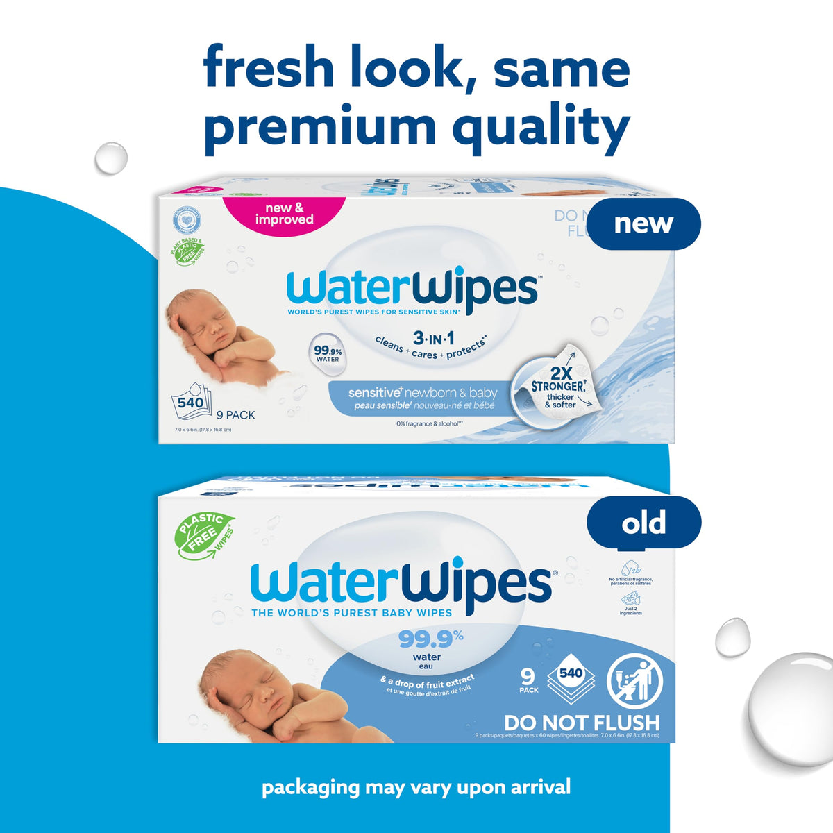 WaterWipes Sensitive+ Newborn & Baby Wipes, 3-In-1 Cleans, Cares, Protects, 99.9% Water, Unscented & Hypoallergenic, 720 Count (12 Packs) Jansha Store