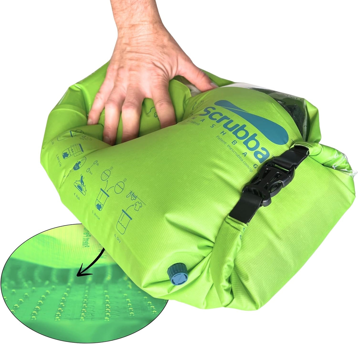 Scrubba Wash Bag Patented Washboard-in-a-Bag™ 5 oz Travel Clothes Washer Jansha Store