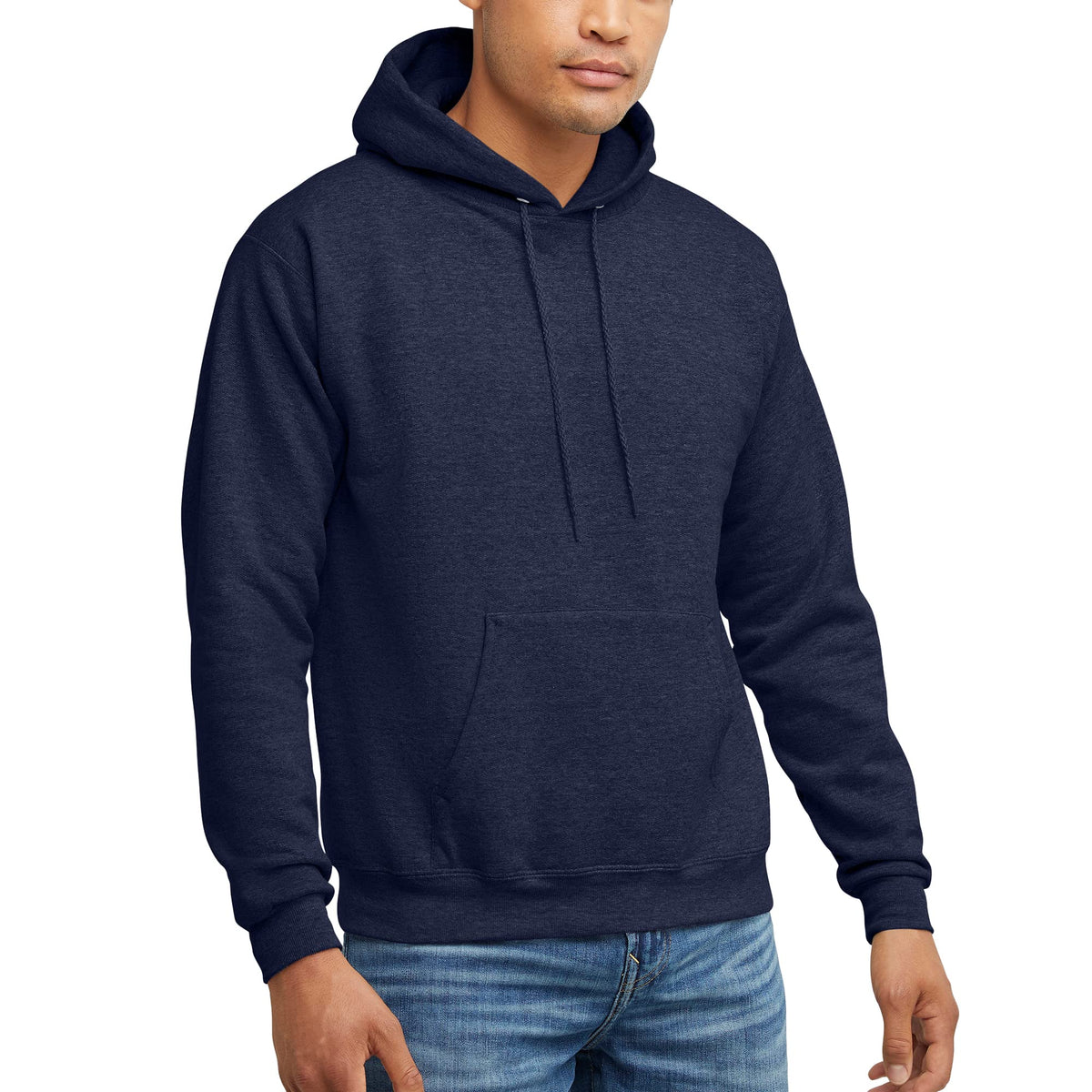 EcoSmart fleece hoodie layered over a tee for a casual everyday look
