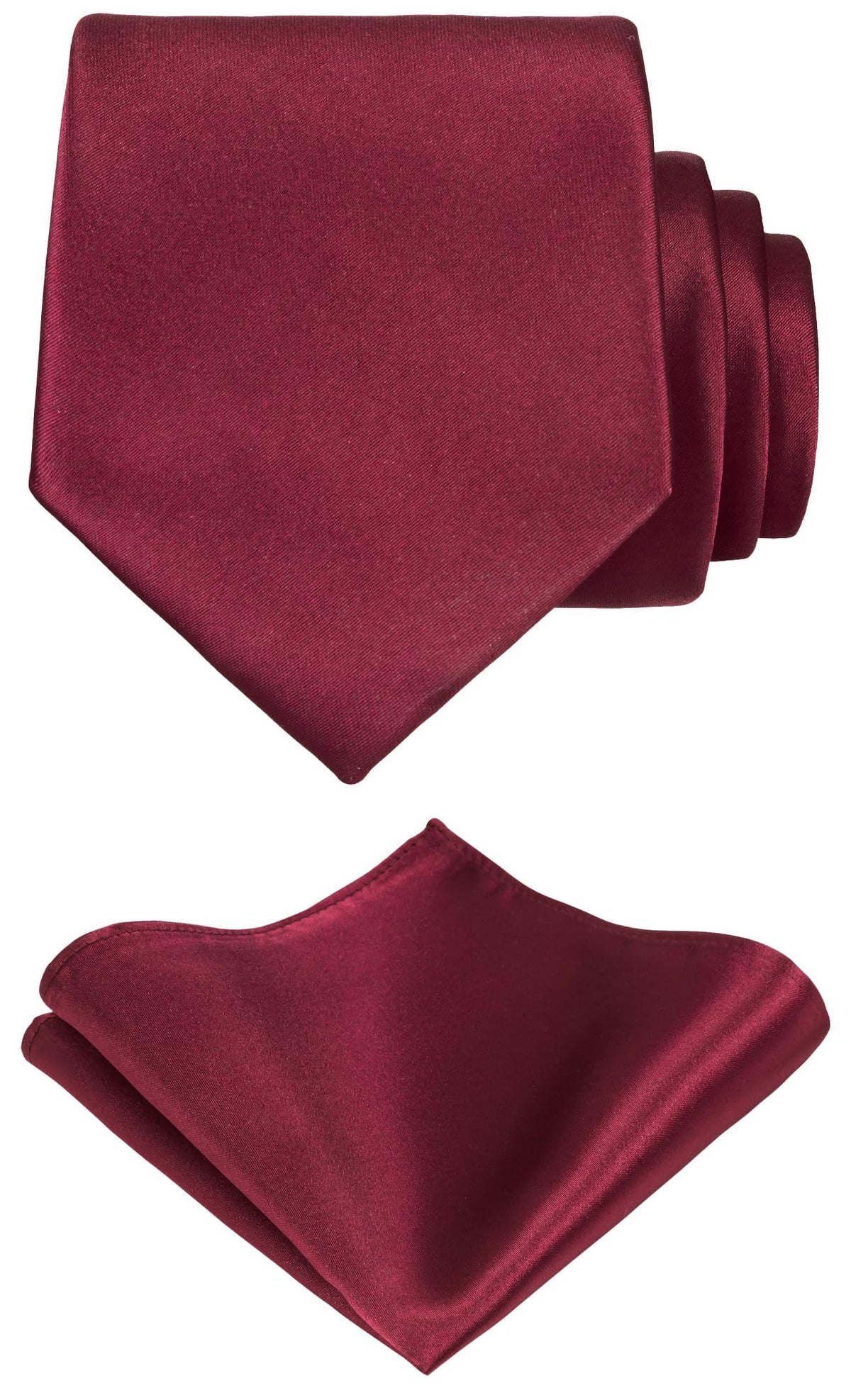 TIE G Solid Satin Woven dyed Color Formal Black Necktie and Pocket Square Sets in Gift Box Jansha Store