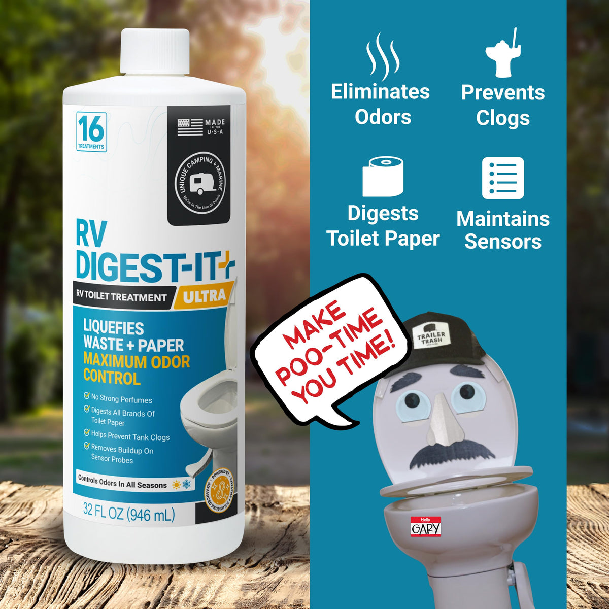 Unique RV Toilet Treatment, RV Digest-It Ultra Liquid, 32 Uses Jansha Store