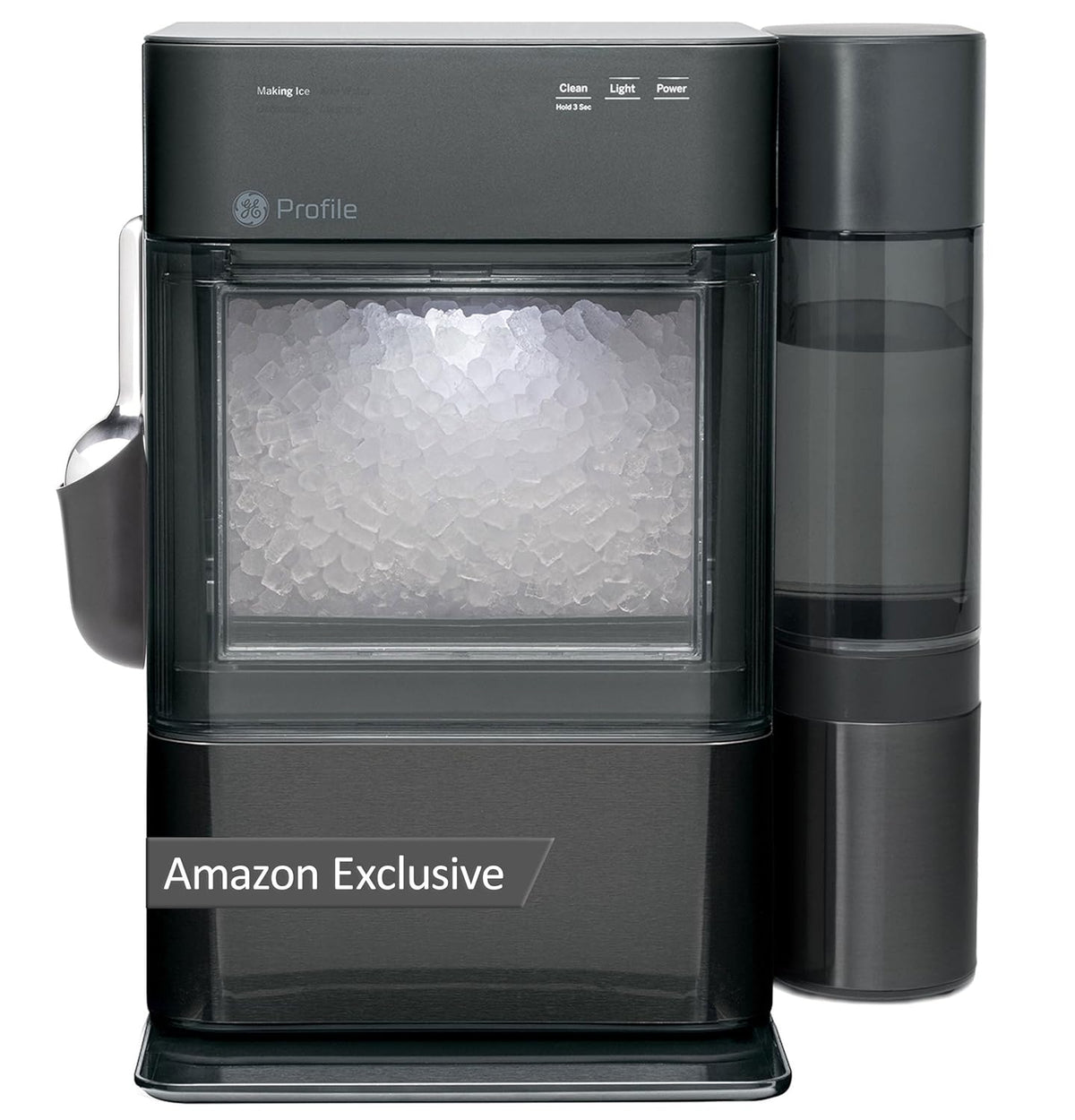 GE Profile Opal Ultra, Countertop Nugget Ice Maker, 1 Gal XL Side Tank, *Amazon Exclusive*, 38 lbs/Day, Pebble Pellet Crushed Ice Machine, WiFi Black Stainless Steel Jansha Store