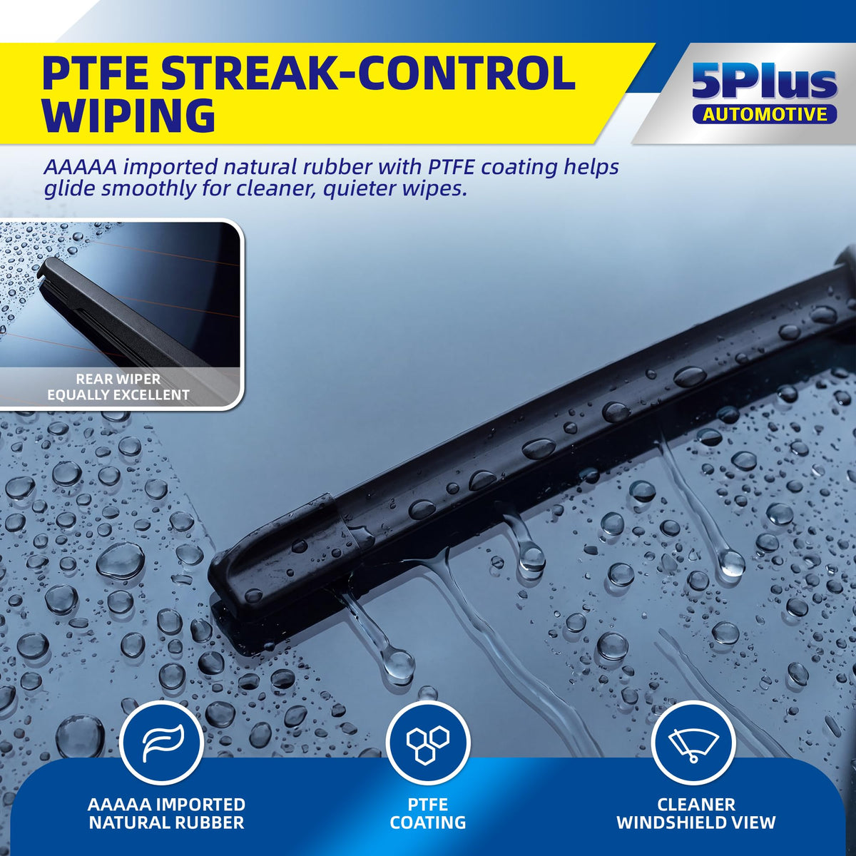 5 PLUS 20" Wiper Blades 2 Pack for J/U HOOK Front Arms,Premium All-Seasons Jansha Store