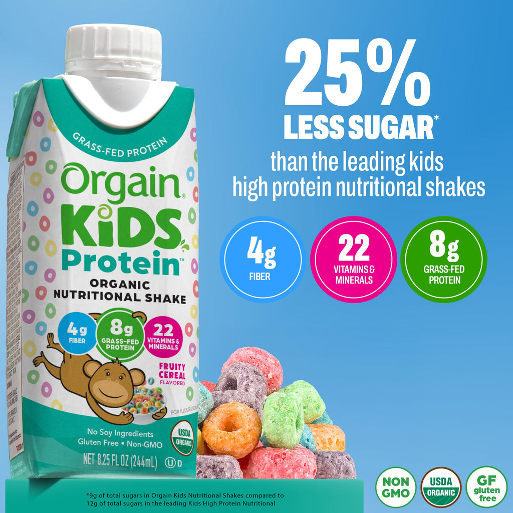 Orgain Organic Kids Dairy 8g Protein Shake, Chocolate, 8.25 oz, 12pk Jansha Store