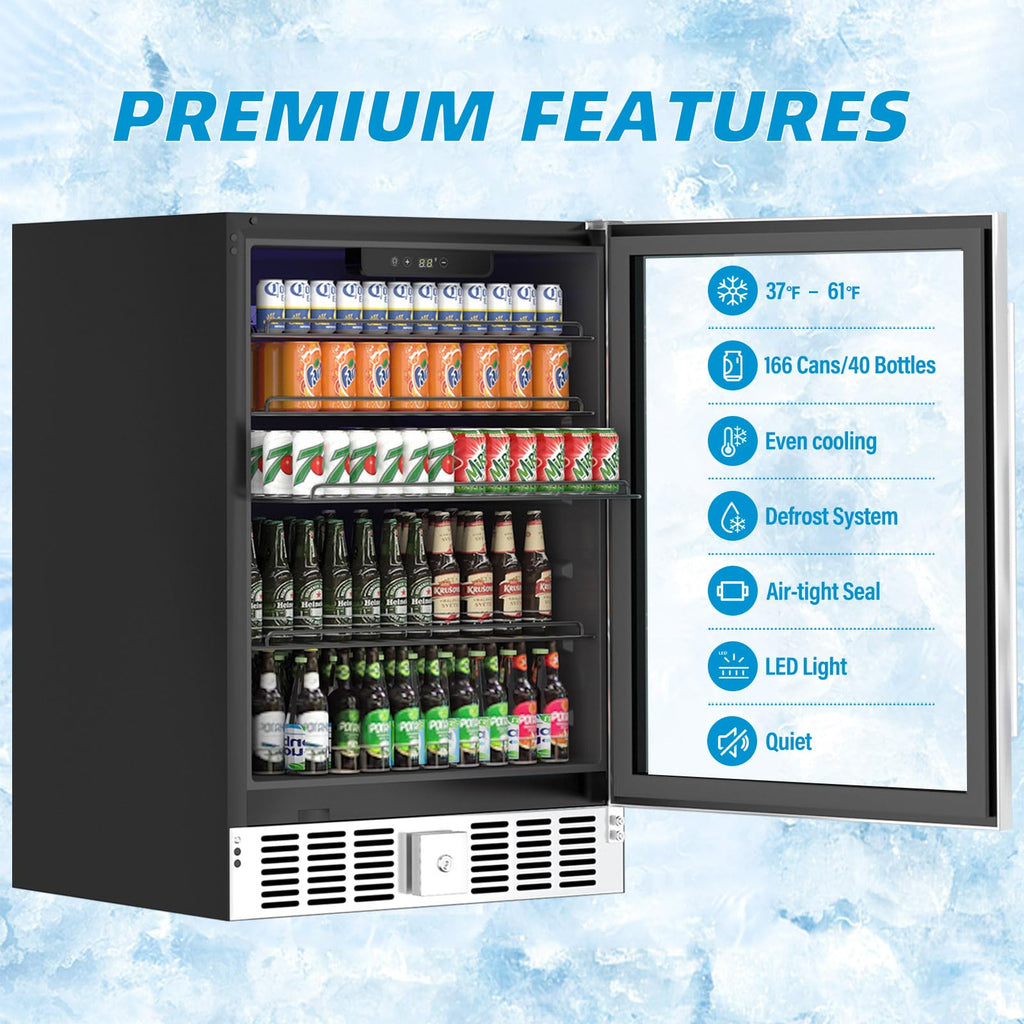 Erivess 24 Can Mini Fridge, 0.6 Cu.ft Beverage Refrigerator Cooler, Black Jansha Store