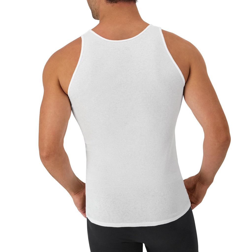 Hanes Men's Tank Undershirt Pack, Cotton Tank Undershirt, Moisture-Wicking, Breathable, White or Grey/Black, Multi-Pack Jansha Store