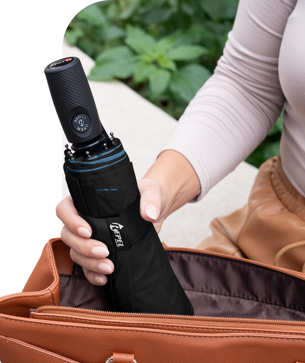 Windproof Travel Umbrella - Compact & Withstands Winds up to 100MPH, Strongest Premium Auto Folding Umbrella for Rain and Sun - Durable, Light & Portable for Women & Men, Fits Backpack & Cars Jansha Store