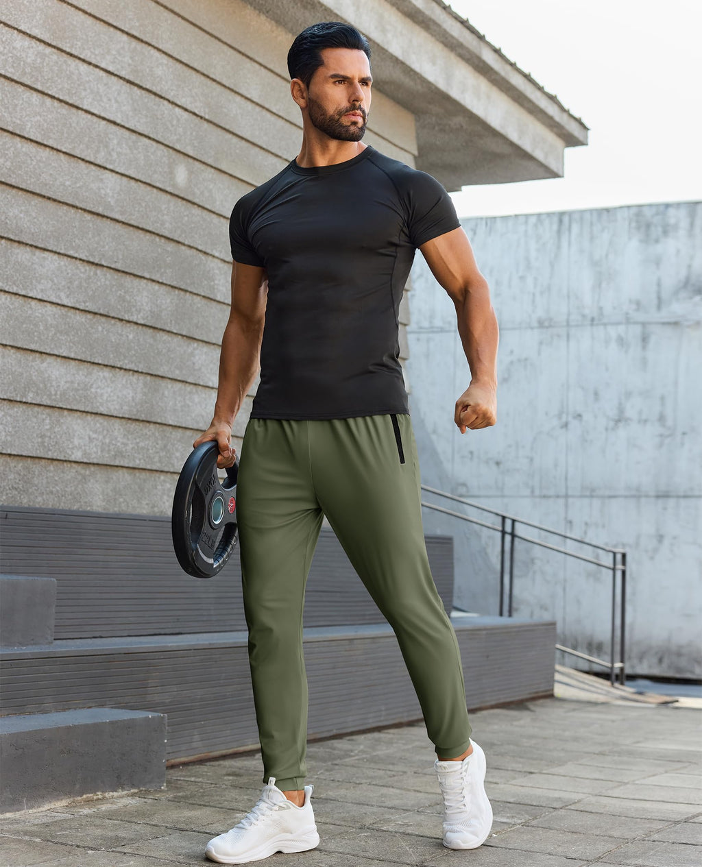 Mens Sweatpants with Zipper Pockets Lightweight Athletic Joggers for Workout Running Gym Track Casual Wear Jansha Store