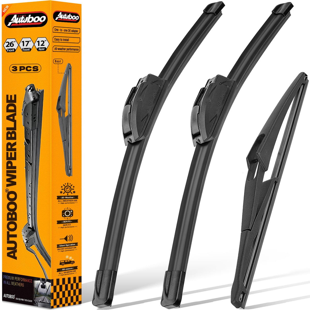 AUTOBOO Windshield Wiper Blade Replacement for Toyota RAV4 Mazda 5 Jansha Store